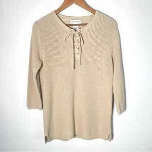 Country Store Cream Knit Sweater Top Size Large